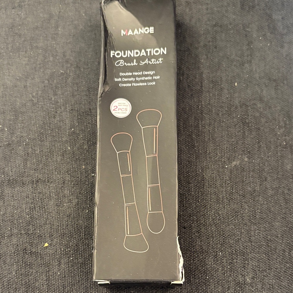 Black Foundation Brush Set - Dual-Ended Synthetic Brushes